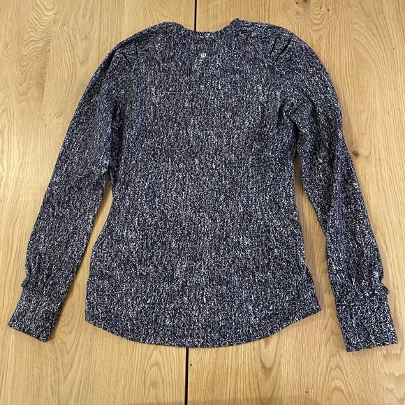 lululemon athletica Tops - Lululemon Extra Mile Long Sleeve Running Luon Suited Jacquard Black White Size 8
